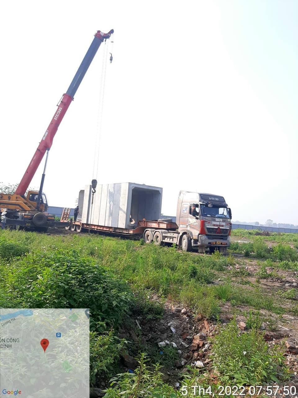 Cống hộp 3000x3000 cập bến công trình Đình Xuyên 1