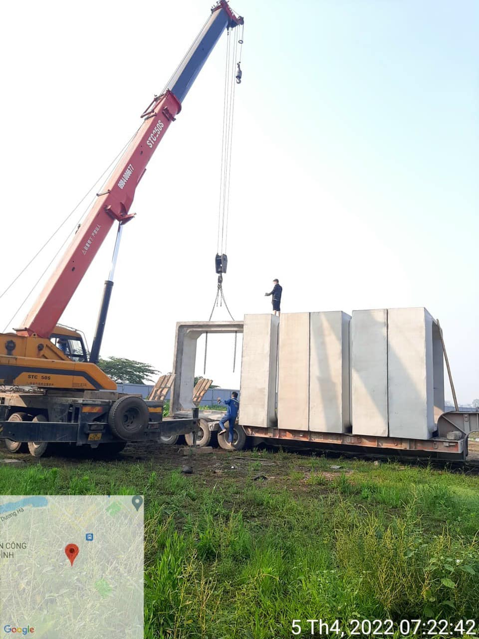 Cống hộp 3000x3000 cập bến công trình Đình Xuyên 2