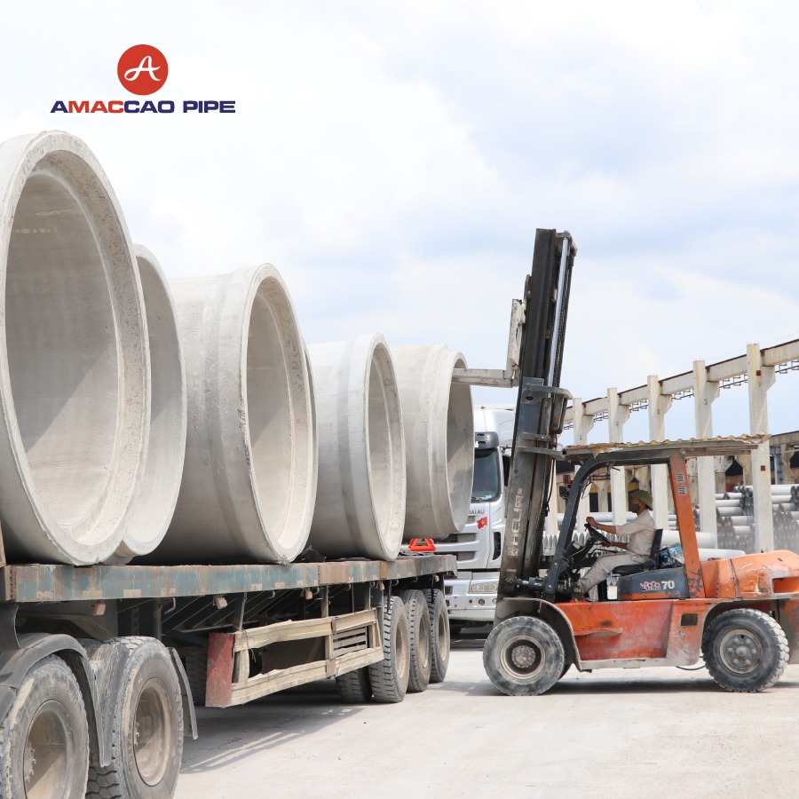 Công nghệ rung ép cống bằng bê tông khô tại AMACCAO PIPE