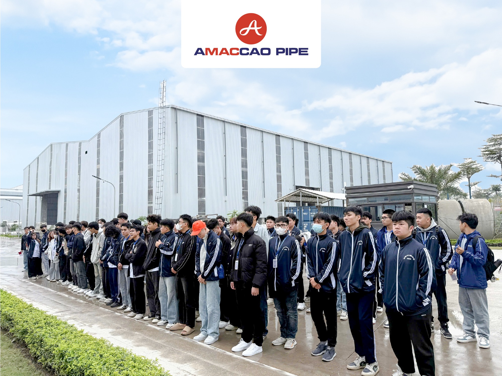 Đoàn Tân Sinh Viên K70 Khoa Vật Liệu Xây Dựng, Trường Đại Học Xây Dựng Hà Nội Tham Quan Nhà Máy Cống Bê Tông AMACCAO PIPE